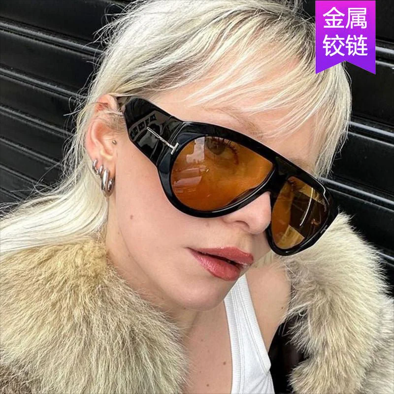 T-shaped large frame sunglasses pilot 2025 new toad fashion sunglasses FD