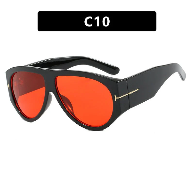 T-shaped large frame sunglasses pilot 2025 new toad fashion sunglasses FD - Image 10