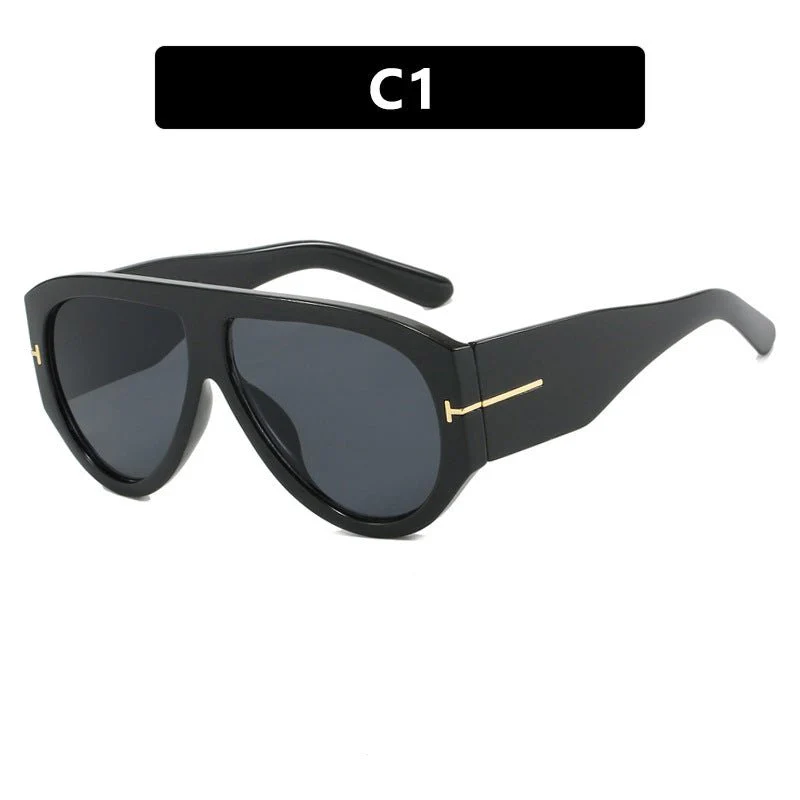 T-shaped large frame sunglasses pilot 2025 new toad fashion sunglasses FD - Image 18
