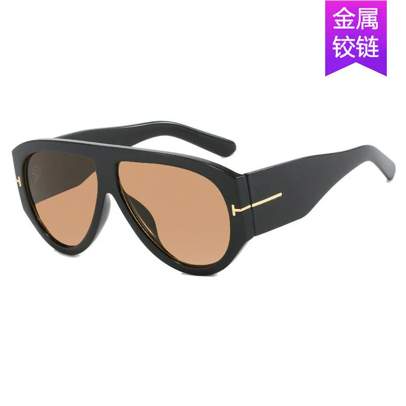 T-shaped large frame sunglasses pilot 2025 new toad fashion sunglasses FD - Image 22