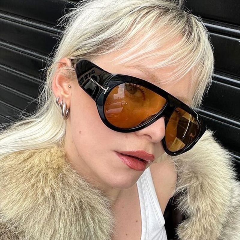 T-shaped large frame sunglasses pilot 2025 new toad fashion sunglasses FD - Image 24