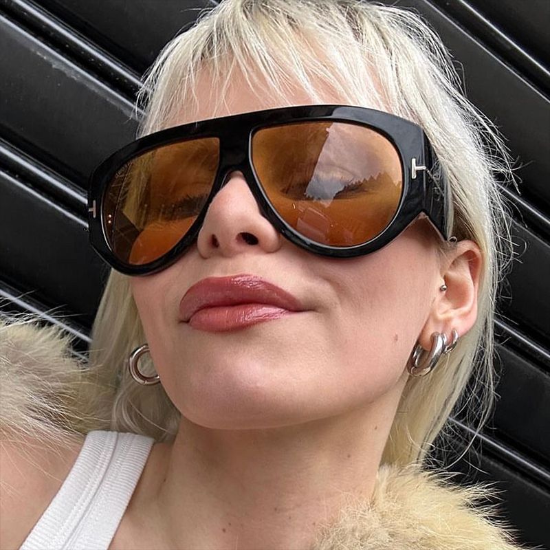 T-shaped large frame sunglasses pilot 2025 new toad fashion sunglasses FD - Image 25