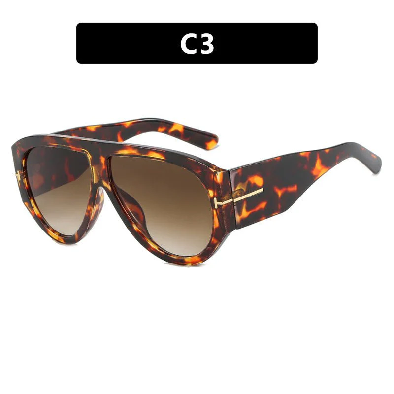 T-shaped large frame sunglasses pilot 2025 new toad fashion sunglasses FD - Image 3