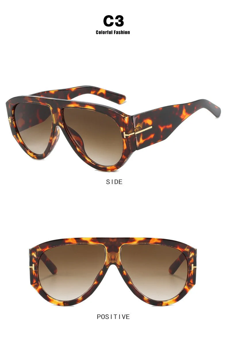 T-shaped large frame sunglasses pilot 2025 new toad fashion sunglasses FD - Image 32