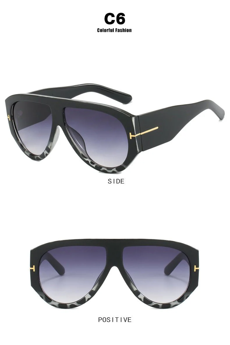 T-shaped large frame sunglasses pilot 2025 new toad fashion sunglasses FD - Image 35