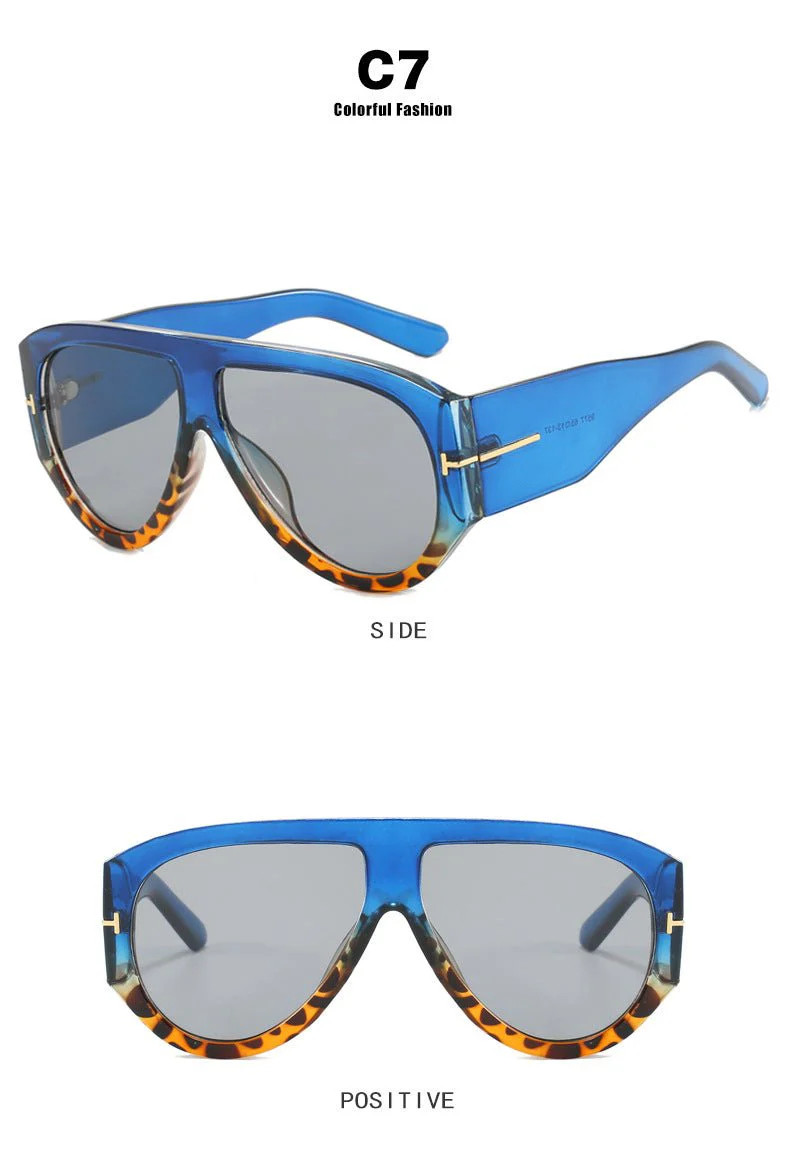 T-shaped large frame sunglasses pilot 2025 new toad fashion sunglasses FD - Image 36