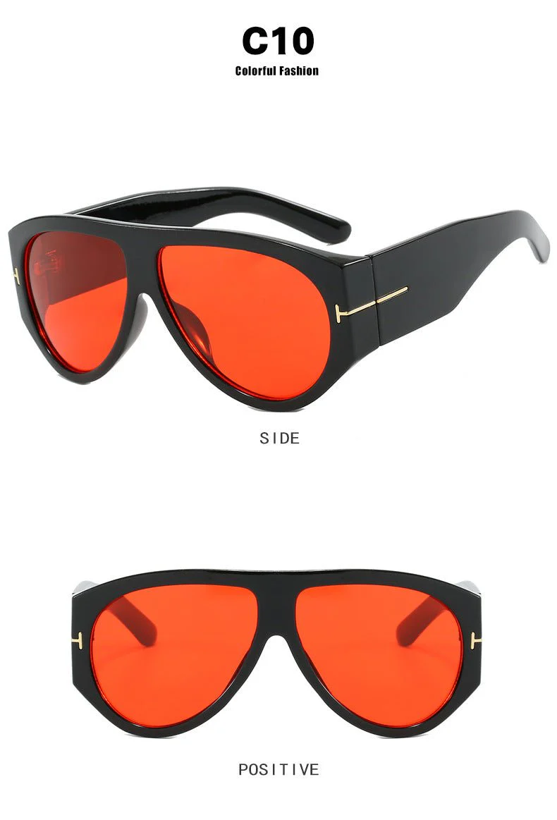 T-shaped large frame sunglasses pilot 2025 new toad fashion sunglasses FD - Image 39
