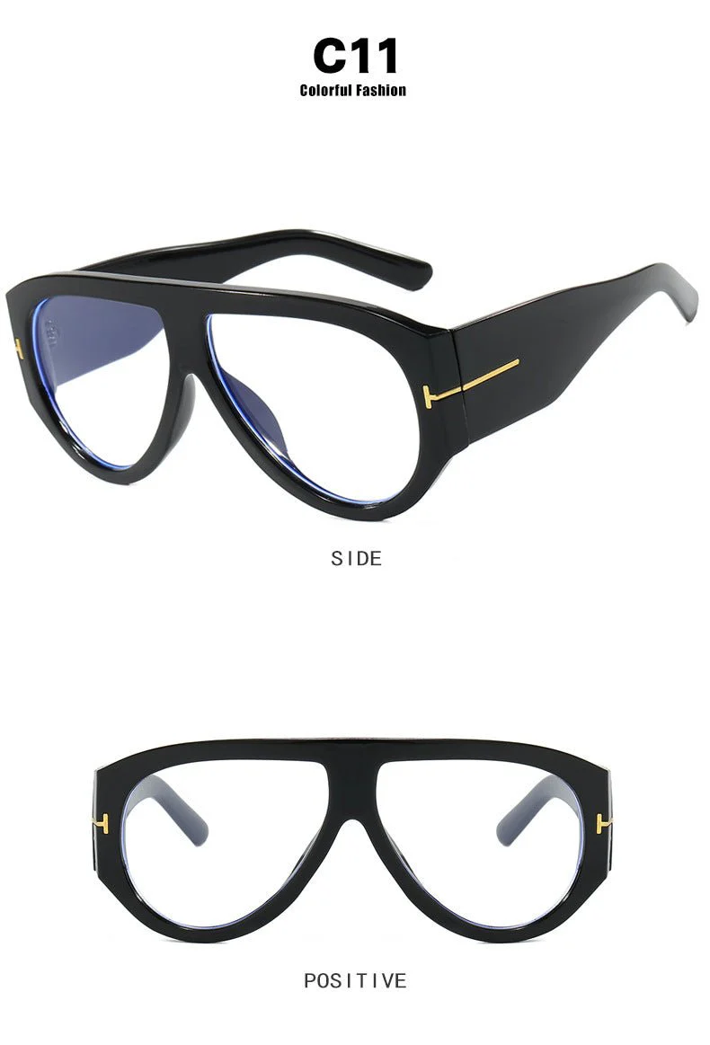 T-shaped large frame sunglasses pilot 2025 new toad fashion sunglasses FD - Image 40