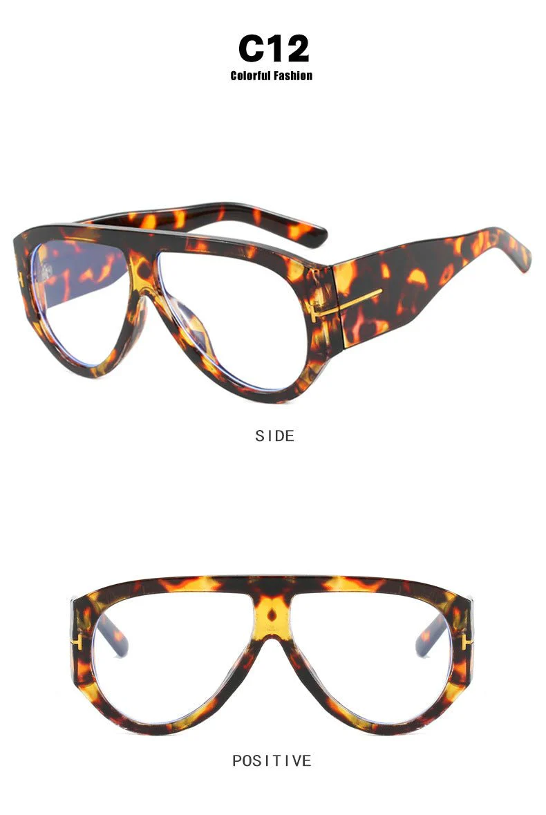 T-shaped large frame sunglasses pilot 2025 new toad fashion sunglasses FD - Image 41