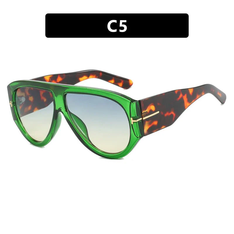 T-shaped large frame sunglasses pilot 2025 new toad fashion sunglasses FD - Image 5