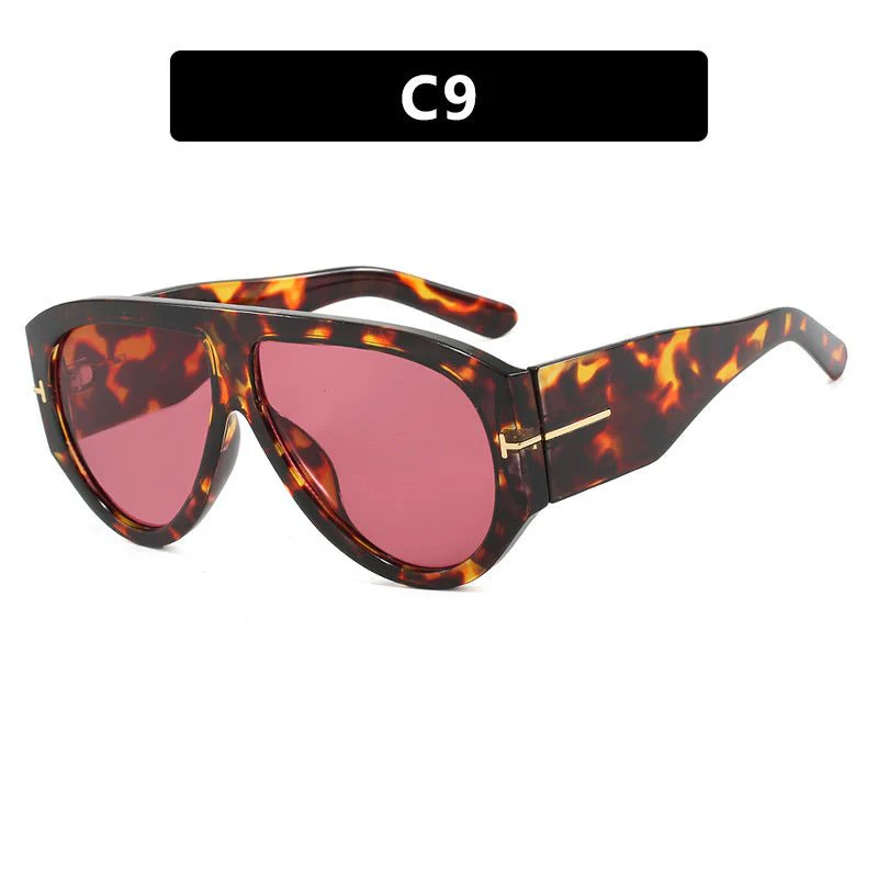 T-shaped large frame sunglasses pilot 2025 new toad fashion sunglasses FD - Image 9