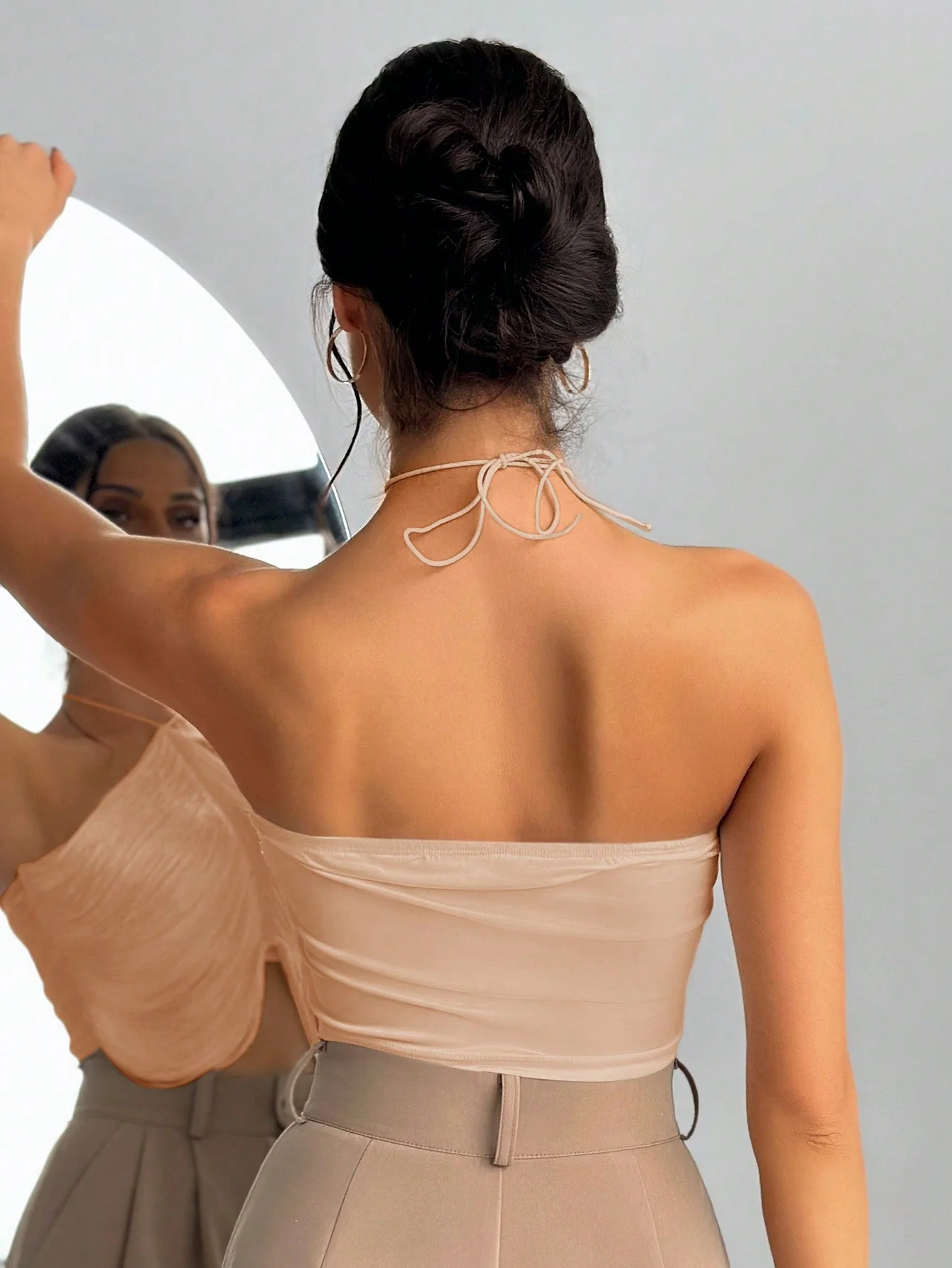 Tassel Halter Neck Wedding Season Elegant Women Camisole Top FD - Image 3