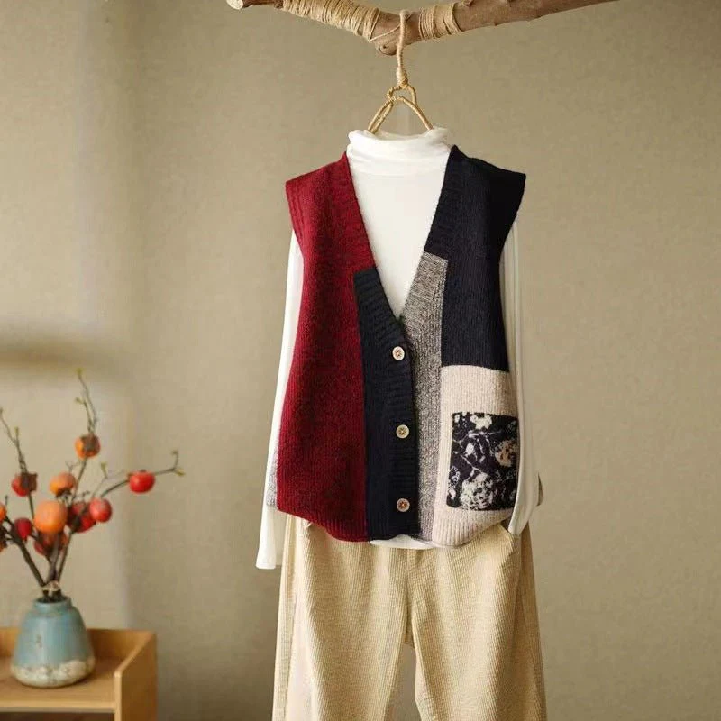 The 3D Retro Glow | Solid Color V-Neck 3D Textured Knit Cardigan - Image 10