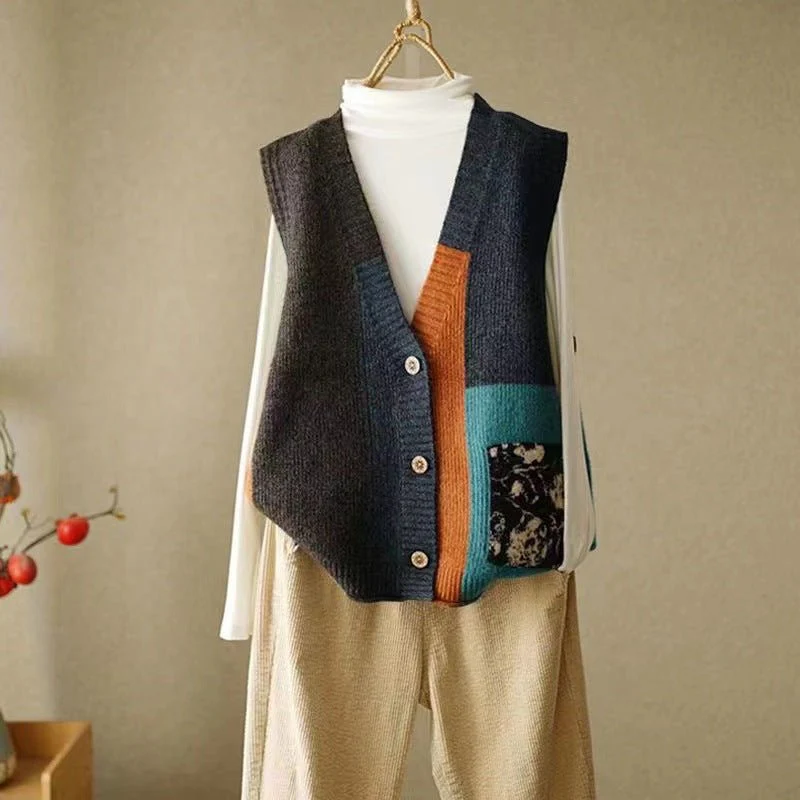 The 3D Retro Glow | Solid Color V-Neck 3D Textured Knit Cardigan - Image 9