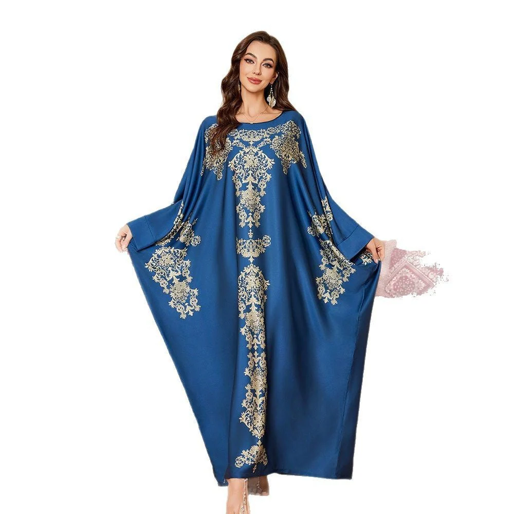 The Arabian Glow | Women's Ice Silk Printed Long Nightgown - Image 5