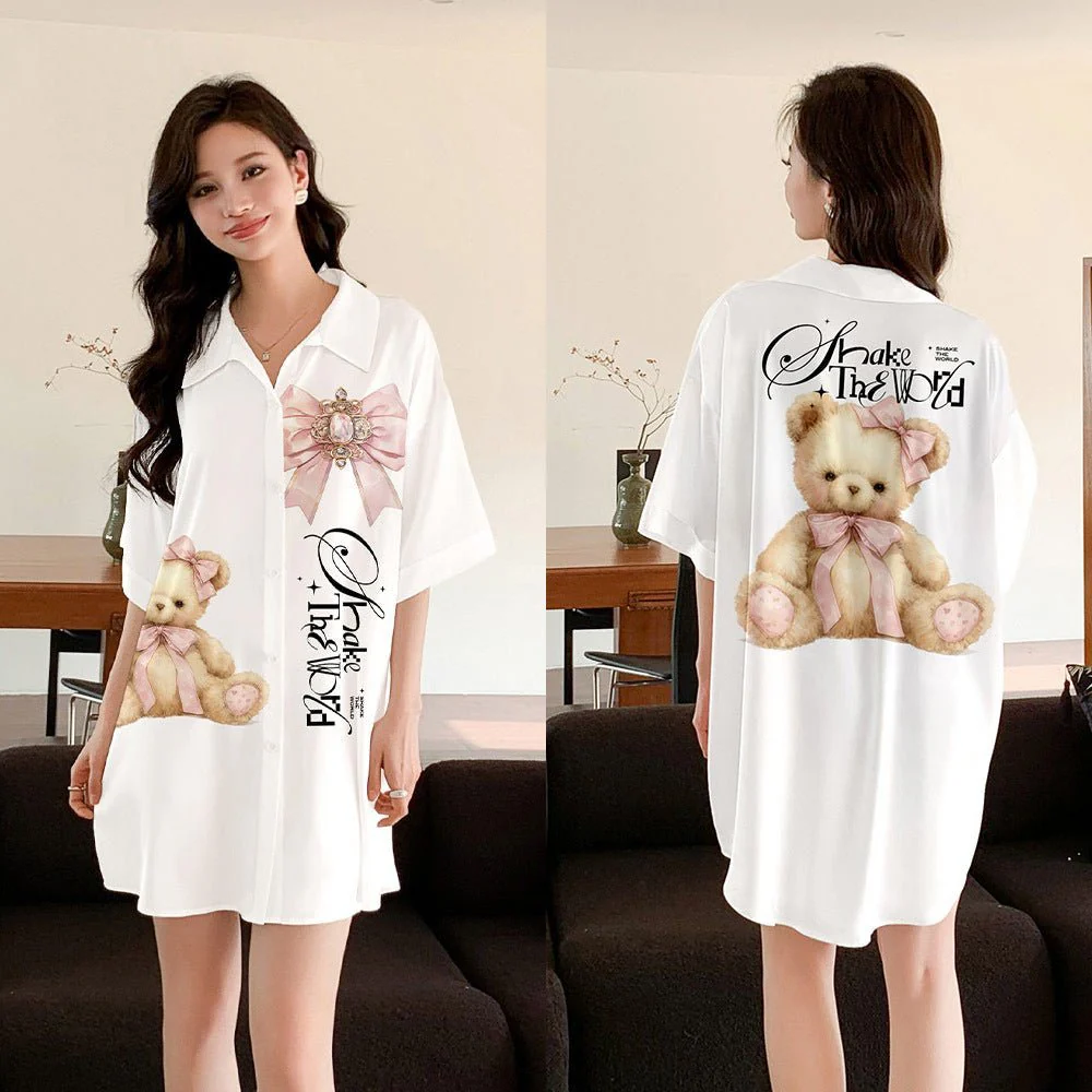 The Arabian Veil | Women's Ice Silk Printed Long Satin Robe - Image 10