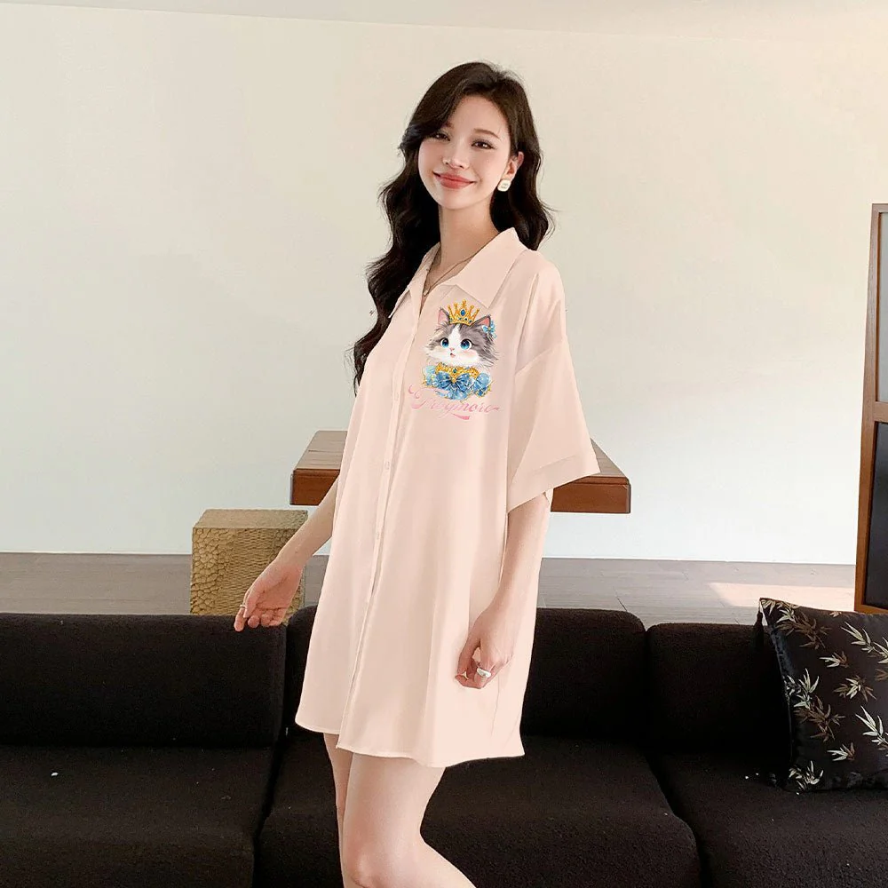 The Arabian Veil | Women's Ice Silk Printed Long Satin Robe - Image 2