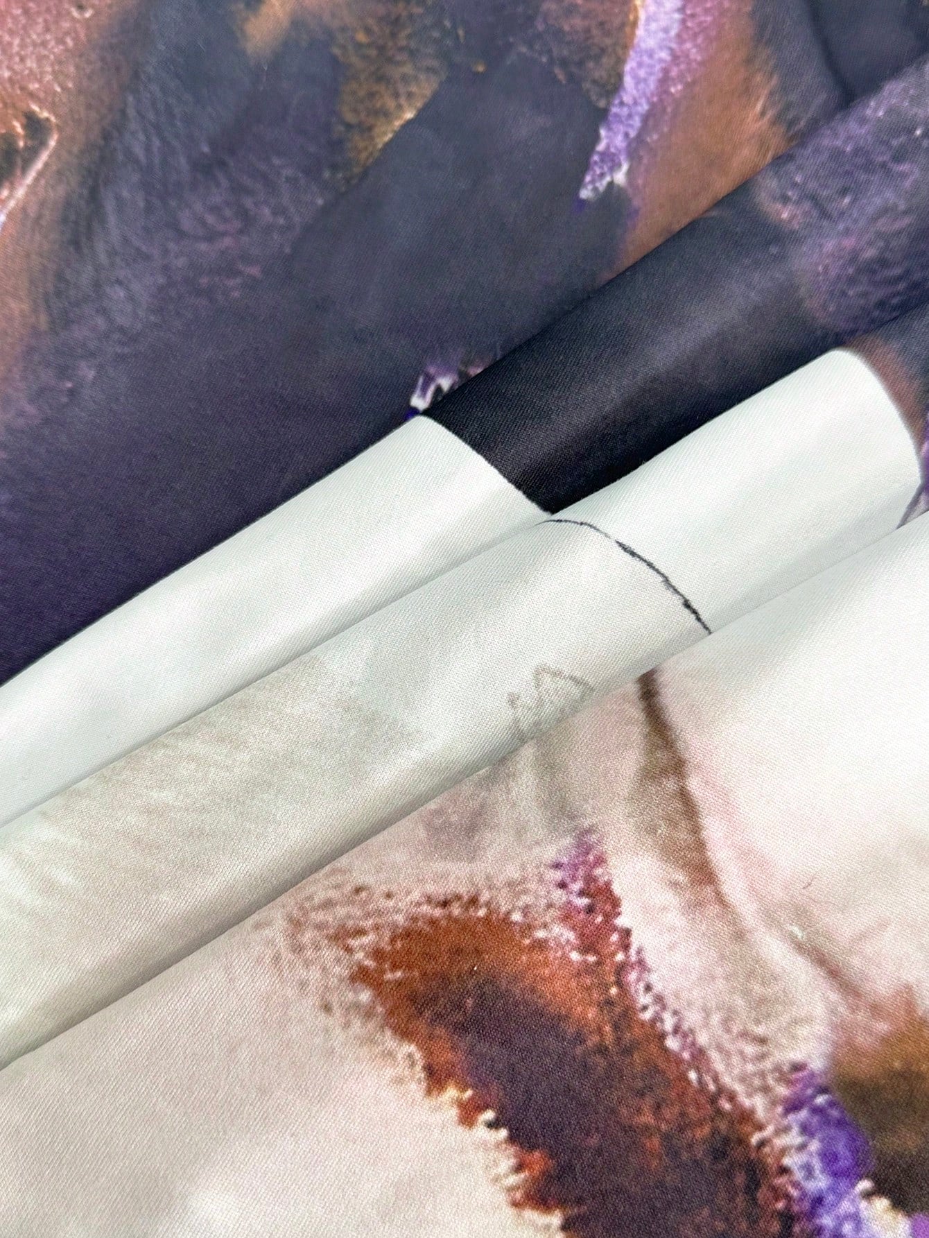 The Artistic Flow | Multicolor All-Over Print Asymmetric Long-Sleeve Maxi Dress - Image 6