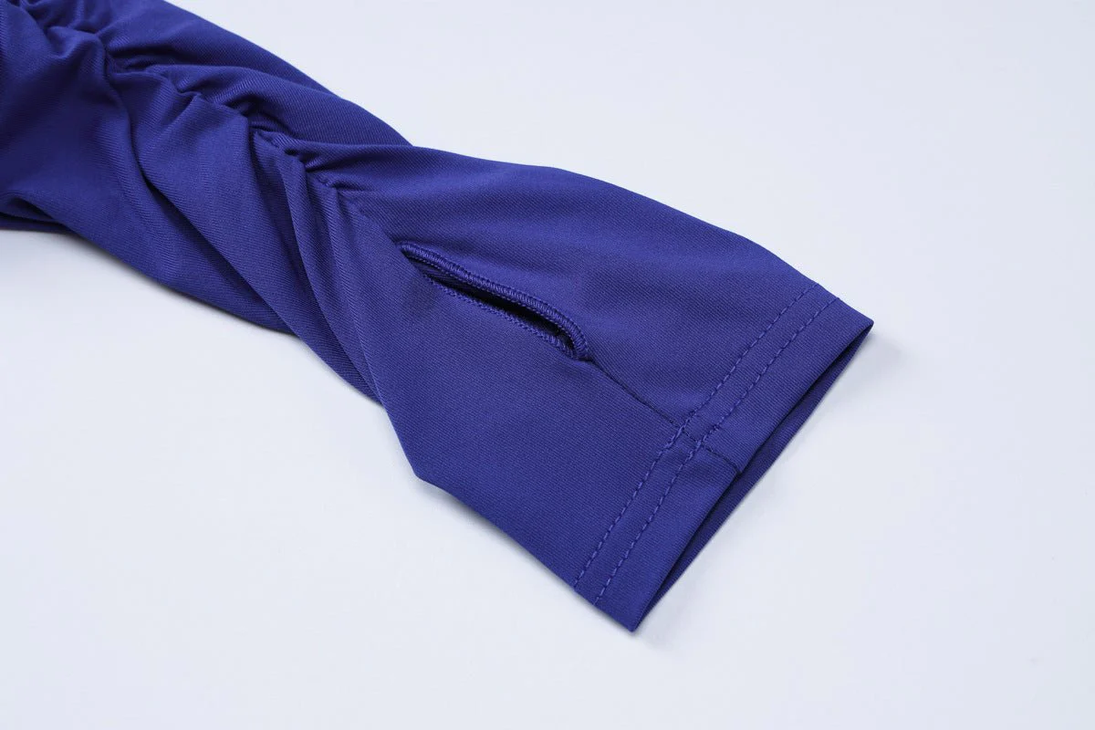 The Asymmetrical Allure | Women's Off-Shoulder Pleated Side-Slit Maxi Dress, - Image 36
