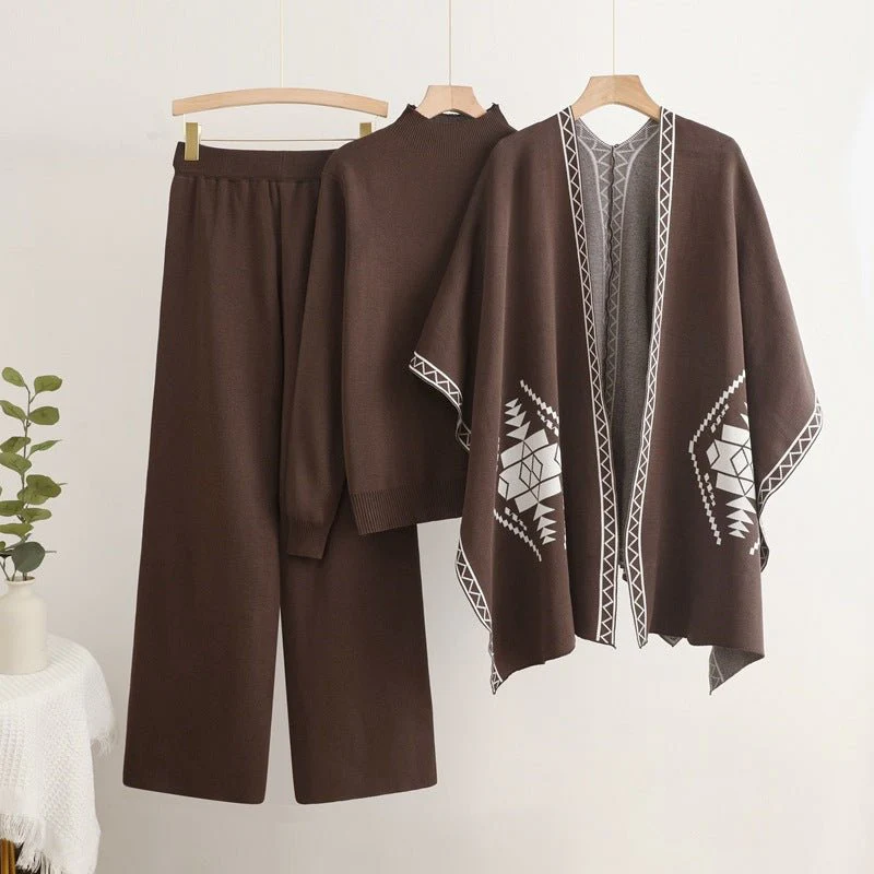 The Autumn Harmony | Women's Viscose Long-Sleeve Top & Pants Set - Image 3