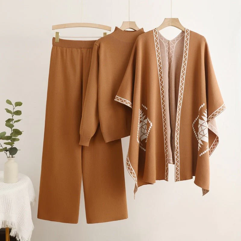 The Autumn Harmony | Women's Viscose Long-Sleeve Top & Pants Set - Image 4