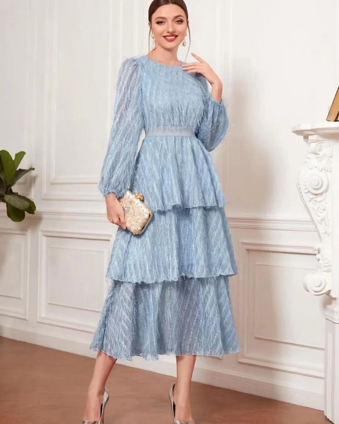 The Azure Ethereal | French Vintage Lace Maxi Dress - Image 5