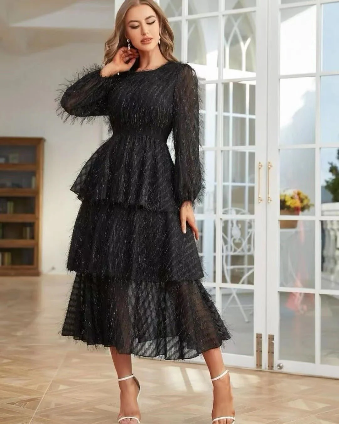 The Azure Ethereal | French Vintage Lace Maxi Dress - Image 6