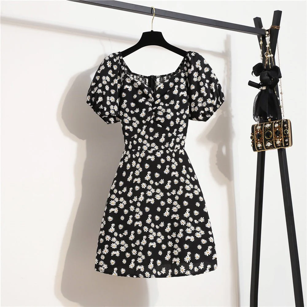 The Blooming Whisper | Floral Off-Shoulder Chiffon Short Dress FD - Image 6