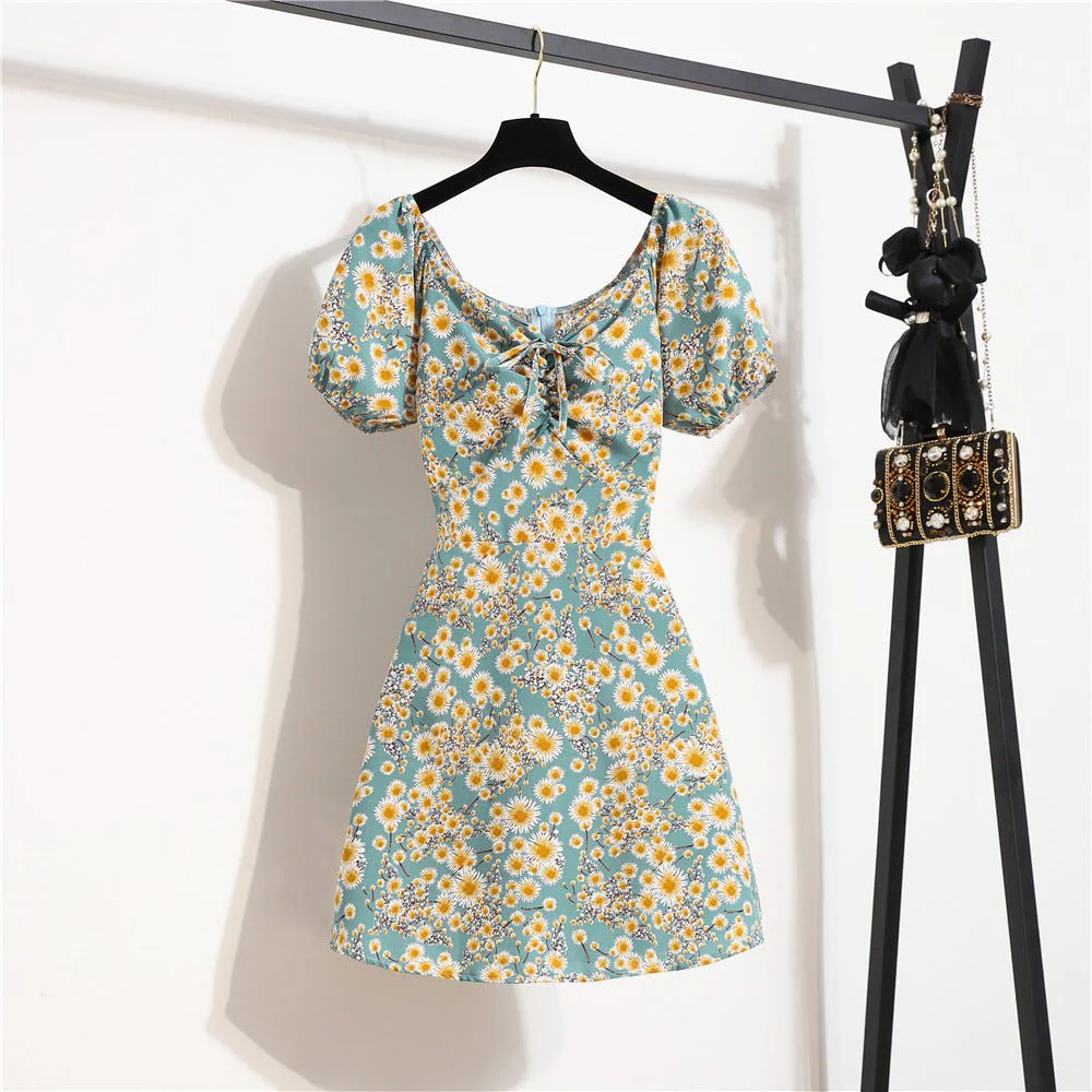 The Blooming Whisper | Floral Off-Shoulder Chiffon Short Dress FD - Image 7