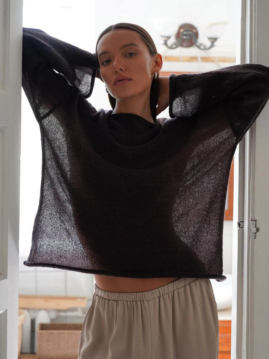 The Bohemian Breeze | Women's Off-Shoulder Bell Sleeve Sweater - Image 8