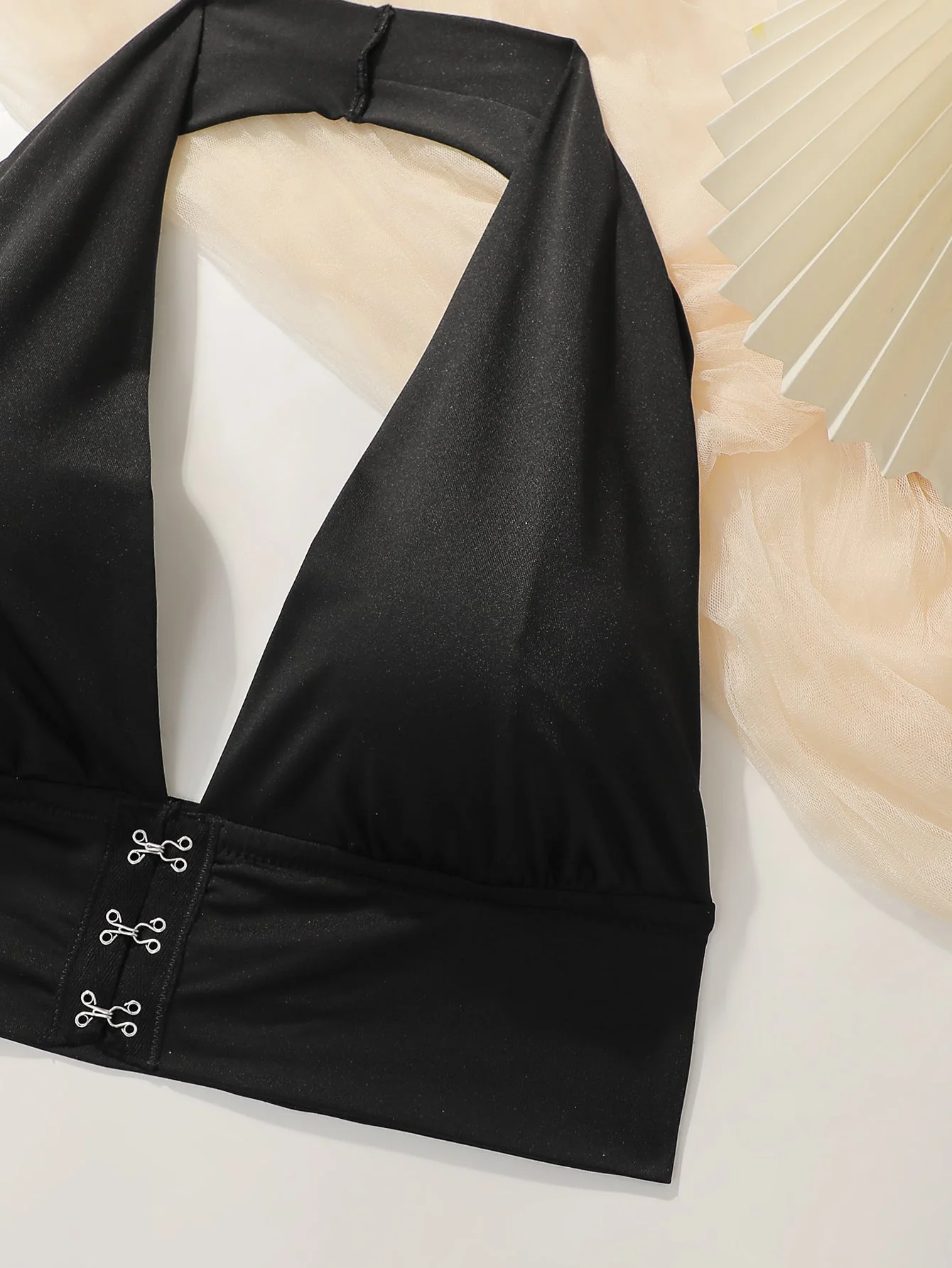 The Bold Reveal | Plus Size Halter Front-Closure Backless Bra - Image 6