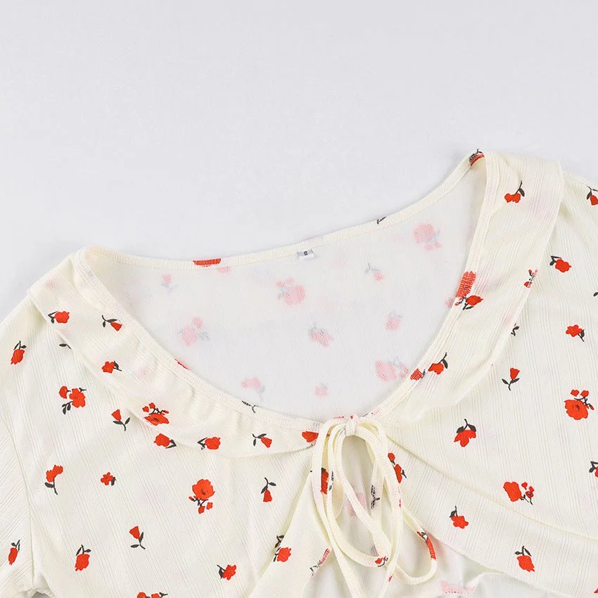 The Botanical Breeze | Printed Tie-Front Pajama Set - Image 4