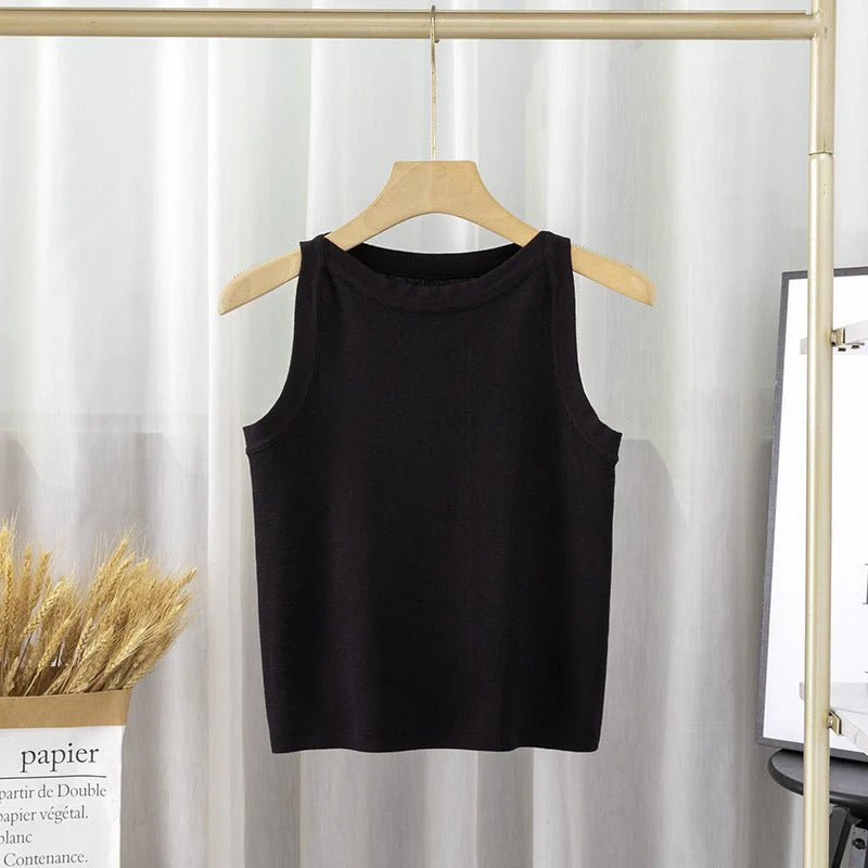 The Breezy Stripe | Women's Ice Silk Sleeveless Knit Top (FD) - Image 6