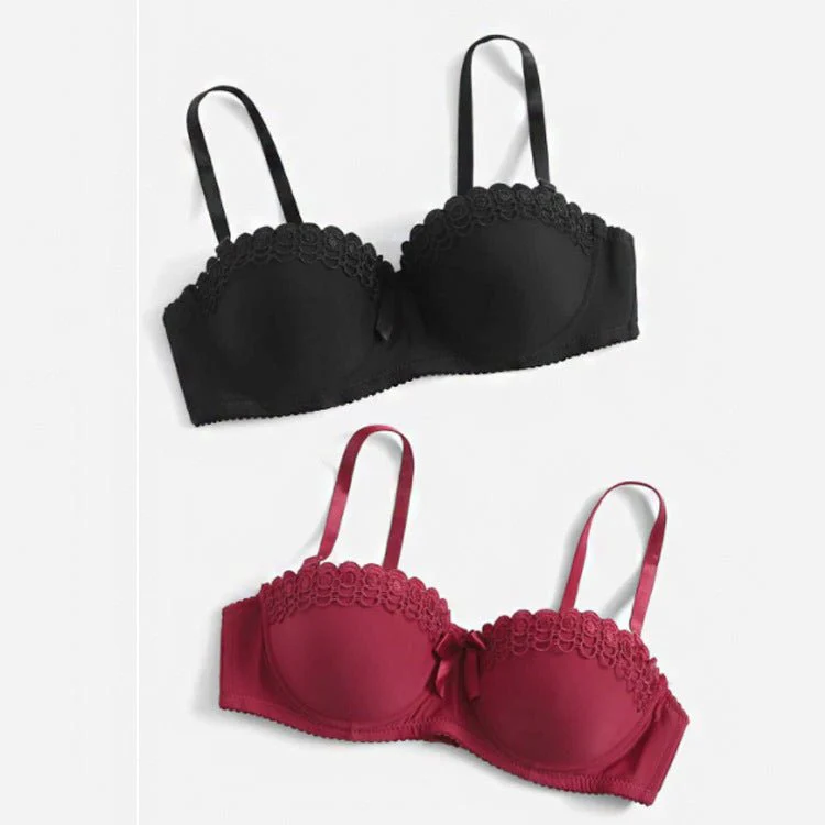 The Butterfly Charm | Women's Embroidered Butterfly Lace Underwire Push-Up Bra