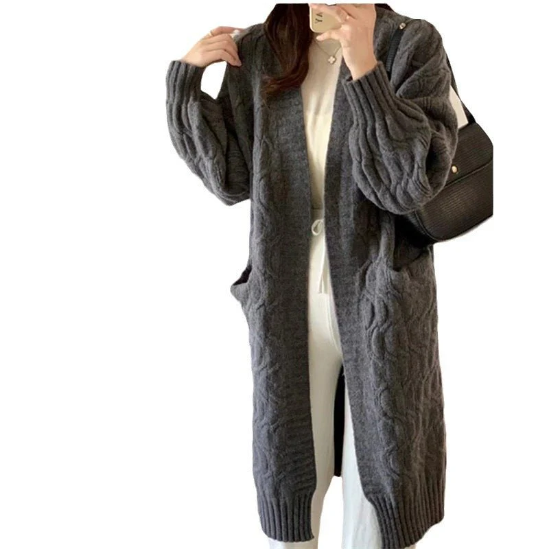 The Cable Comfort | Women's V-Neck Cable Knit Cardigan with Pockets - Image 5