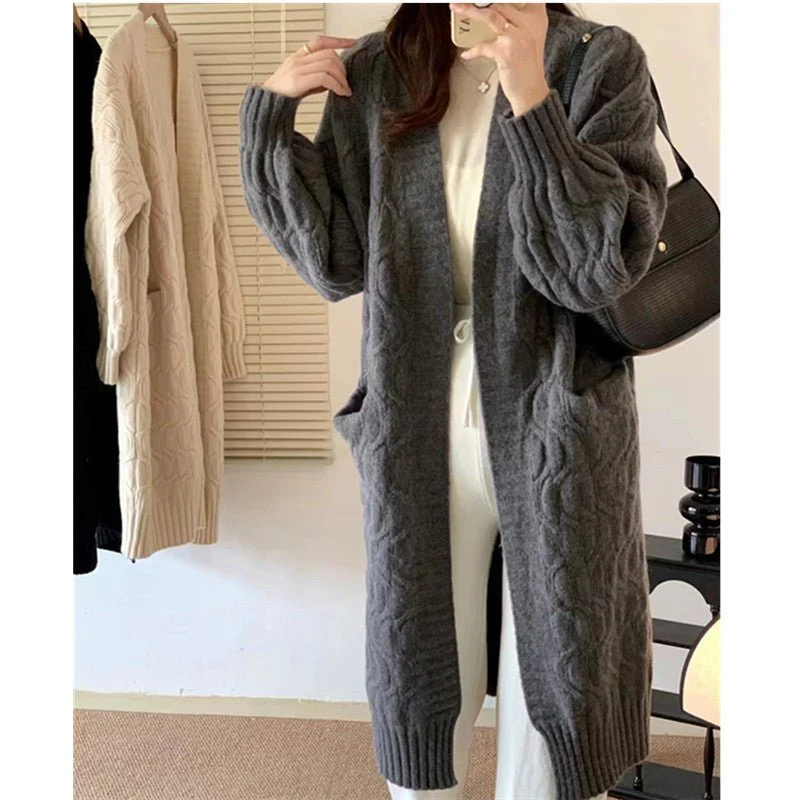 The Cable Comfort | Women's V-Neck Cable Knit Cardigan with Pockets - Image 7