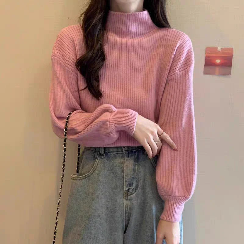 The Casual Chic | Women's Slim-Fit Semi-Turtleneck Pullover Sweater - Image 10