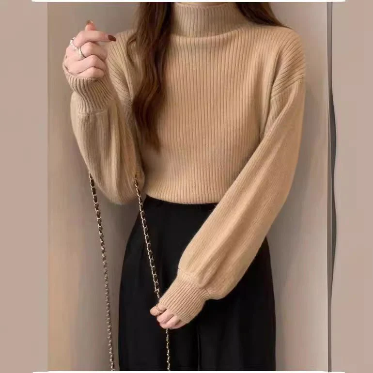 The Casual Chic | Women's Slim-Fit Semi-Turtleneck Pullover Sweater - Image 2