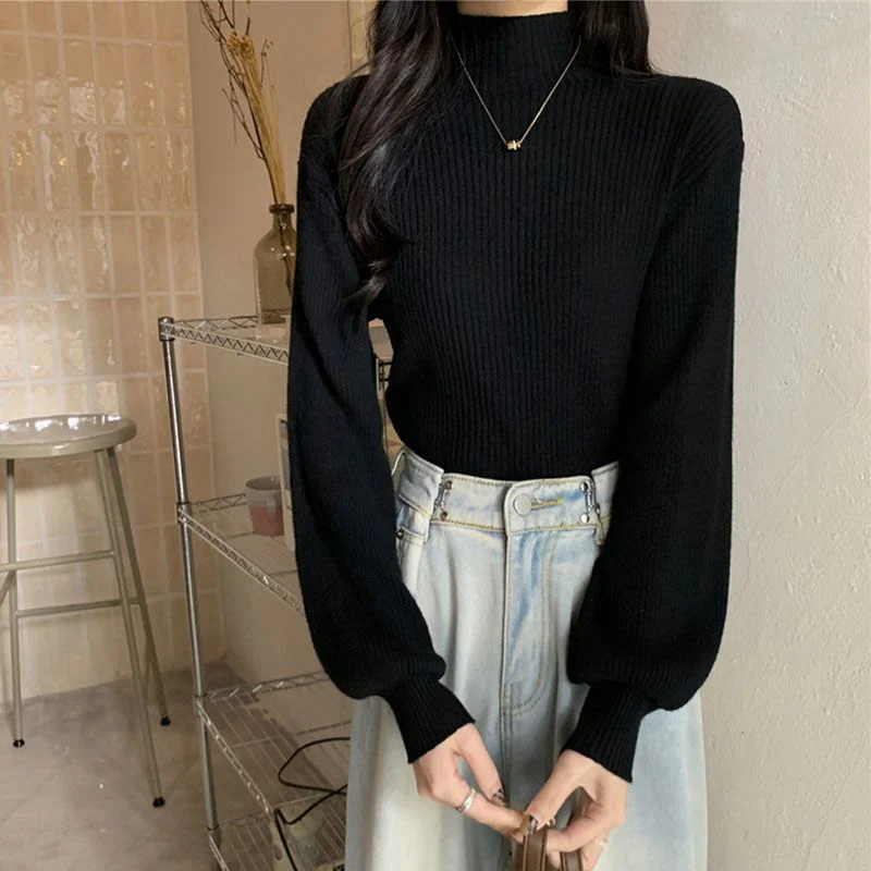 The Casual Chic | Women's Slim-Fit Semi-Turtleneck Pullover Sweater - Image 6
