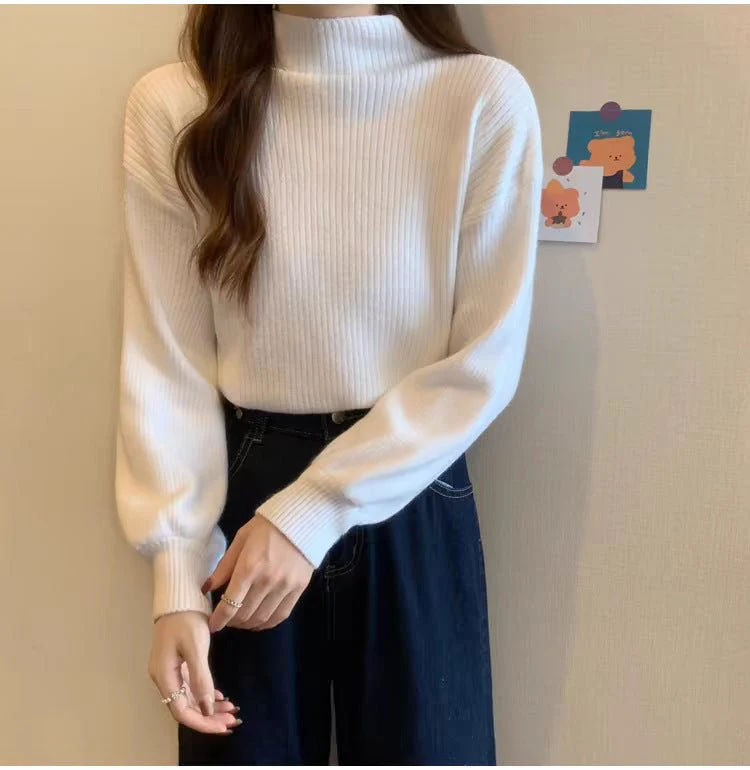 The Casual Chic | Women's Slim-Fit Semi-Turtleneck Pullover Sweater - Image 7