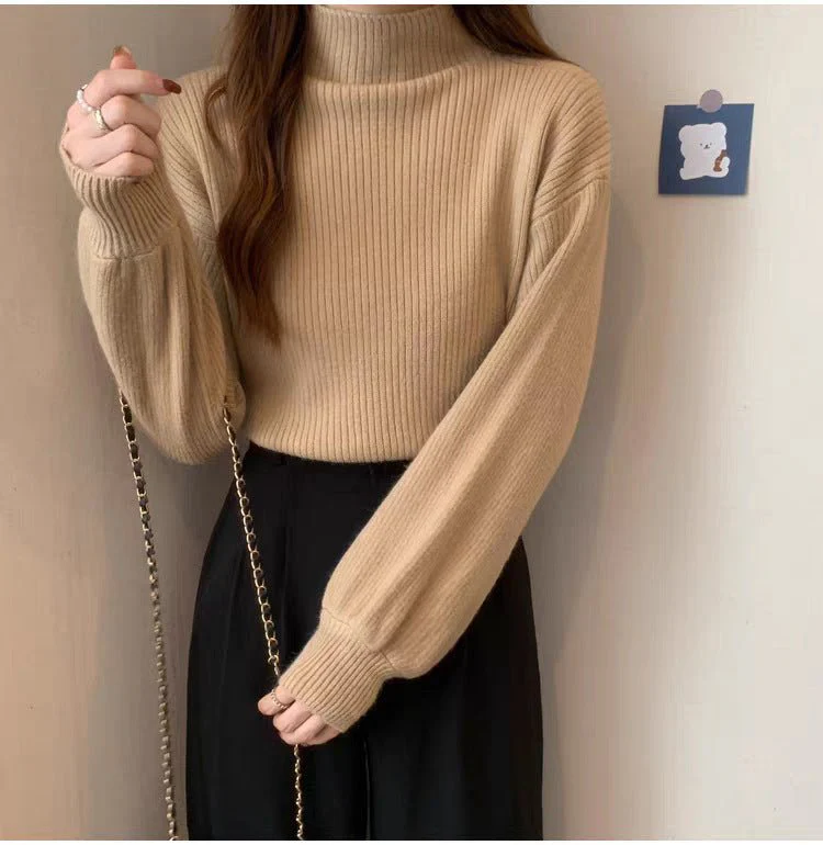 The Casual Chic | Women's Slim-Fit Semi-Turtleneck Pullover Sweater - Image 9