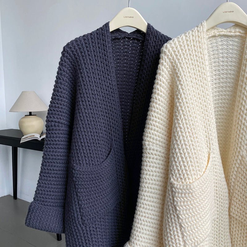 The Casual Ease | Women's Korean Style Loose Cardigan with Pockets - Image 10