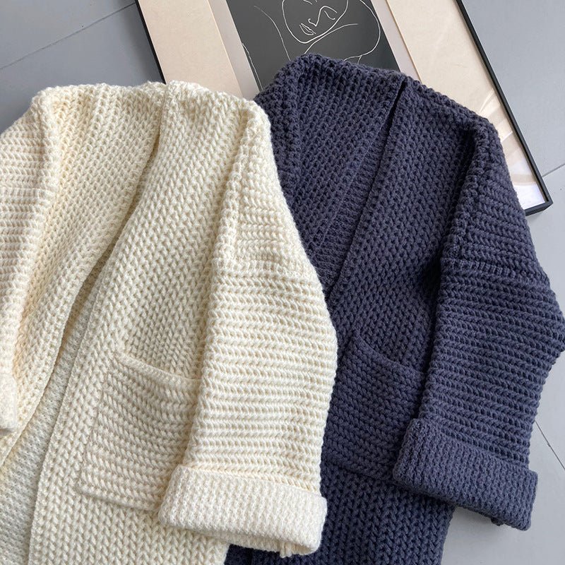The Casual Ease | Women's Korean Style Loose Cardigan with Pockets - Image 12