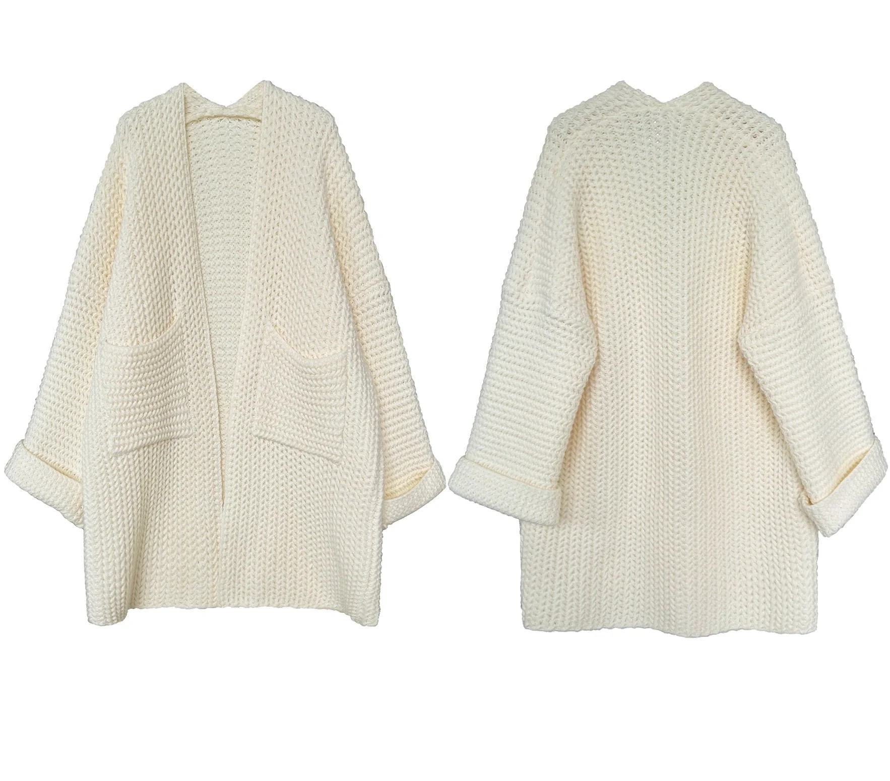 The Casual Ease | Women's Korean Style Loose Cardigan with Pockets - Image 13