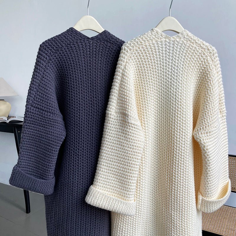 The Casual Ease | Women's Korean Style Loose Cardigan with Pockets - Image 4