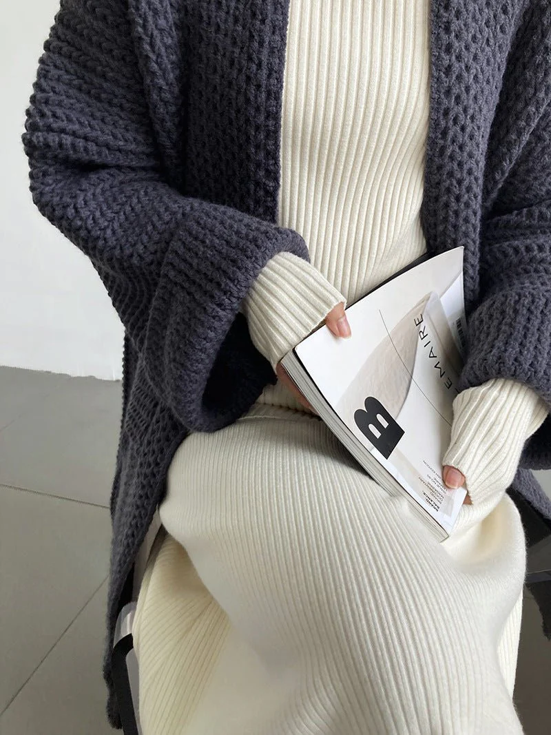 The Casual Ease | Women's Korean Style Loose Cardigan with Pockets - Image 7
