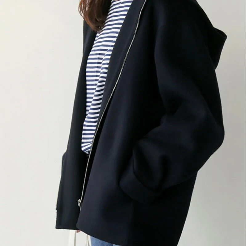 The Casual Horizon | Women's Japanese-Style Hooded Wool Jacket FD - Image 2