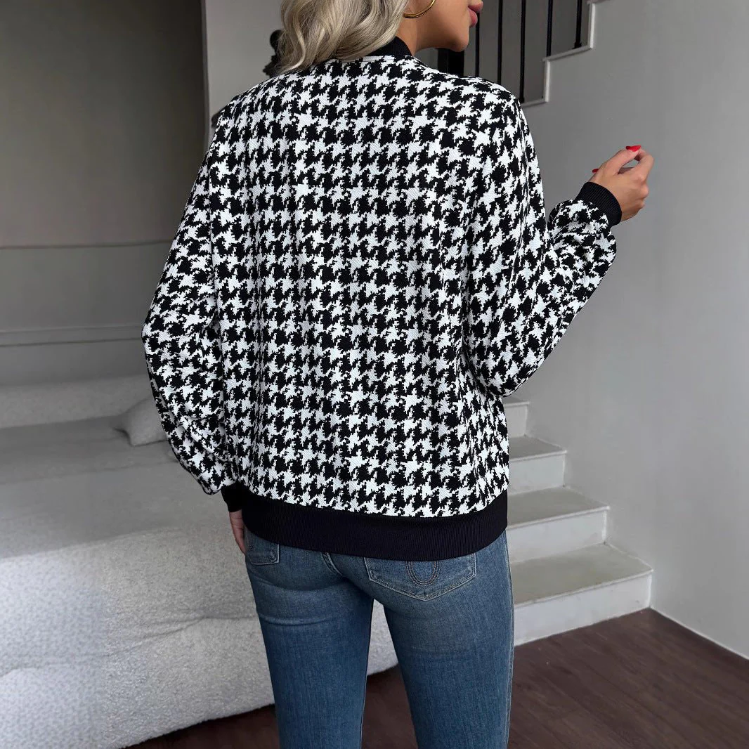 The Classic Grid | Women's Thousand Bird Check Zipper Jacket - Image 2
