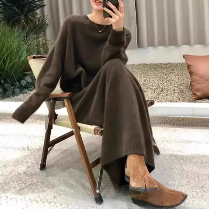 The Commuter Elegance | Two-Piece Sweater & Straight Skirt Set