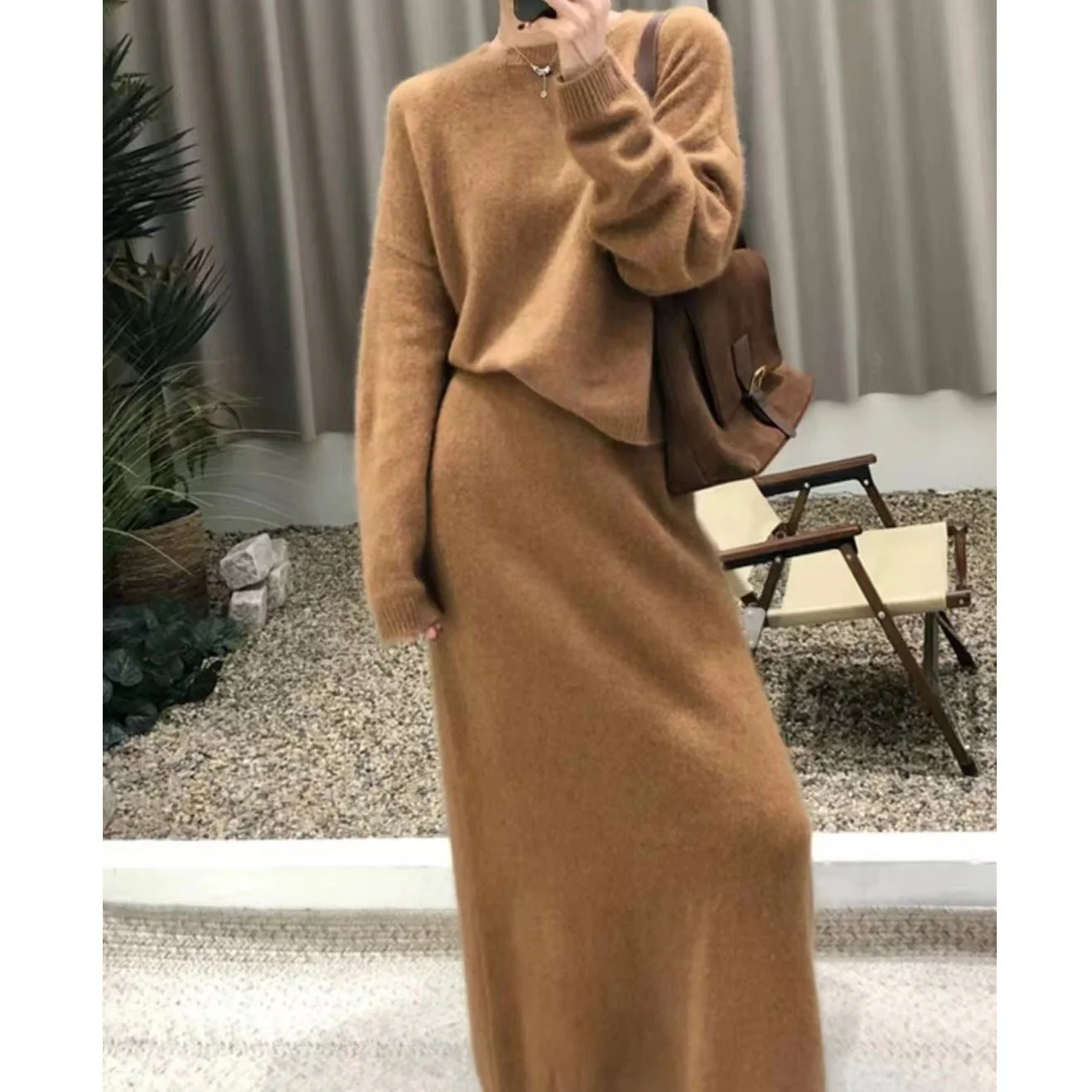 The Commuter Elegance | Two-Piece Sweater & Straight Skirt Set - Image 2
